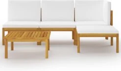 Decoways - 5-delige Loungeset Met Kussens Massief Acaciahout Crèmekleurig -Tuinmeubel Winkel 1200x710 3