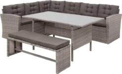Beliani VITERBO - Loungeset Voor 8 - Grijs - PE Rotan -Tuinmeubel Winkel 1200x723 3