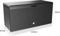 Prosperplast Opbergbox Met Deksel – Waterdicht Wielen 290 L -Antraciet -Tuinmeubel Winkel 1200x732 1