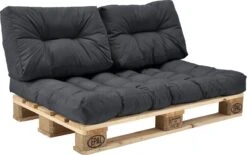Merkloos En.casa Zitkussen Palletbank - 120 X 80 X 12 Cm - Donkergrijs -Tuinmeubel Winkel 1200x751