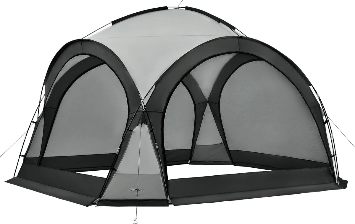 Pro-Tec Paviljoen Grästorp Met LED-verlichting 345x345x247 Cm Donkergrijs 1 Pro-Tec Paviljoen Grästorp Met LED-verlichting 345x345x247 Cm Donkergrijs