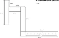 GoudmetHout Inklapbare Balkontafel - Balkonbar - Balkon Tafel - 99 Cm - Hout - Transparant Wash - Reling Smal -Tuinmeubel Winkel 1200x767