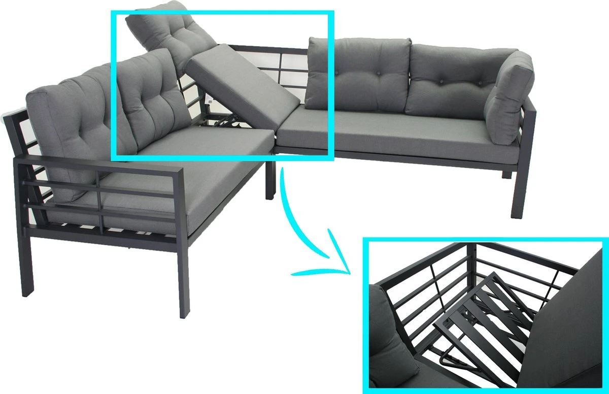 SenS-Line Elba Aluminium Loungeset | Met Koffietafel 1 SenS-Line Elba Aluminium Loungeset | Met Koffietafel