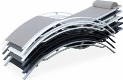 Alice's Garden Louisa Ligstoelen - Aluminium/Textileen - 1,67 M - Antraciet/Grijs -Tuinmeubel Winkel 1200x780 1