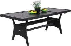 Casaria Polyrattan Tuintafel - WPC Tafelblad 190x90x74 Cm – Zwart -Tuinmeubel Winkel 1200x784 1