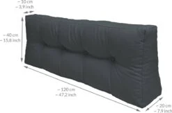 Beautissu Eco Elements Palletkussen – Rugkussen 120x40x15 Cm Voor Palletbank - Kussen Graphiet Grijs - Palletkussens In Matraskussen Kwaliteit -Tuinmeubel Winkel 1200x790 5