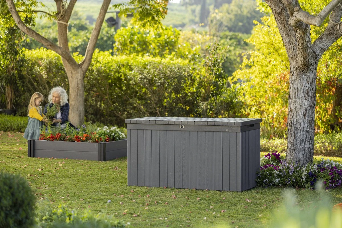 Keter Darwin Opbergbox - 570L - 142,5x65,5x78,2cm - Grijs 2 Keter Darwin Opbergbox - 570L - 142,5x65,5x78,2cm - Grijs - Afbeelding 2