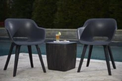 Allibert Akola Tuinstoelen - 2 Stuks -56,5x55x80cm - Donkergrijs -Tuinmeubel Winkel 1200x800 88