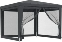 Prolenta Premium Partytent Met 4 Mesh Zijwanden 3x3 M HDPE Antracietkleurig -Tuinmeubel Winkel 1200x816 2