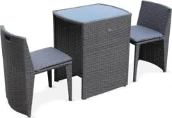 Alice's Garden Balkonset Doppio - 2 Stoelen - Inschuifbaar - Wicker - Grijs -Tuinmeubel Winkel 1200x819 2