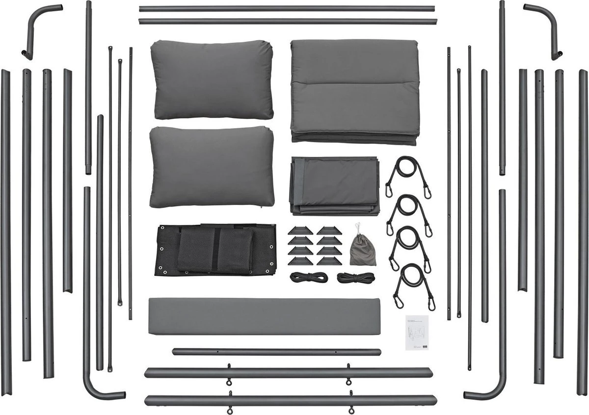 Schommelbank / Ligbank Kassandra - Donkergrijs 12 Schommelbank / Ligbank Kassandra - Donkergrijs - Afbeelding 12