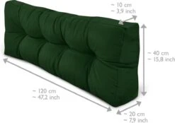 Beautissu Style – Palletkussen Set – 1x Zitkussen 120x80 Cm & 1x Rugkussen 120x40 Cm – Donker Groen -Tuinmeubel Winkel 1200x847 5