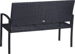 Outsunny Polyrotan Tuinbank 2-zits Parkbank Bank Staal Zwart 867-022 14 Outsunny Polyrotan Tuinbank 2-zits Parkbank Bank Staal Zwart 867-022 -Tuinmeubel Winkel 1200x874
