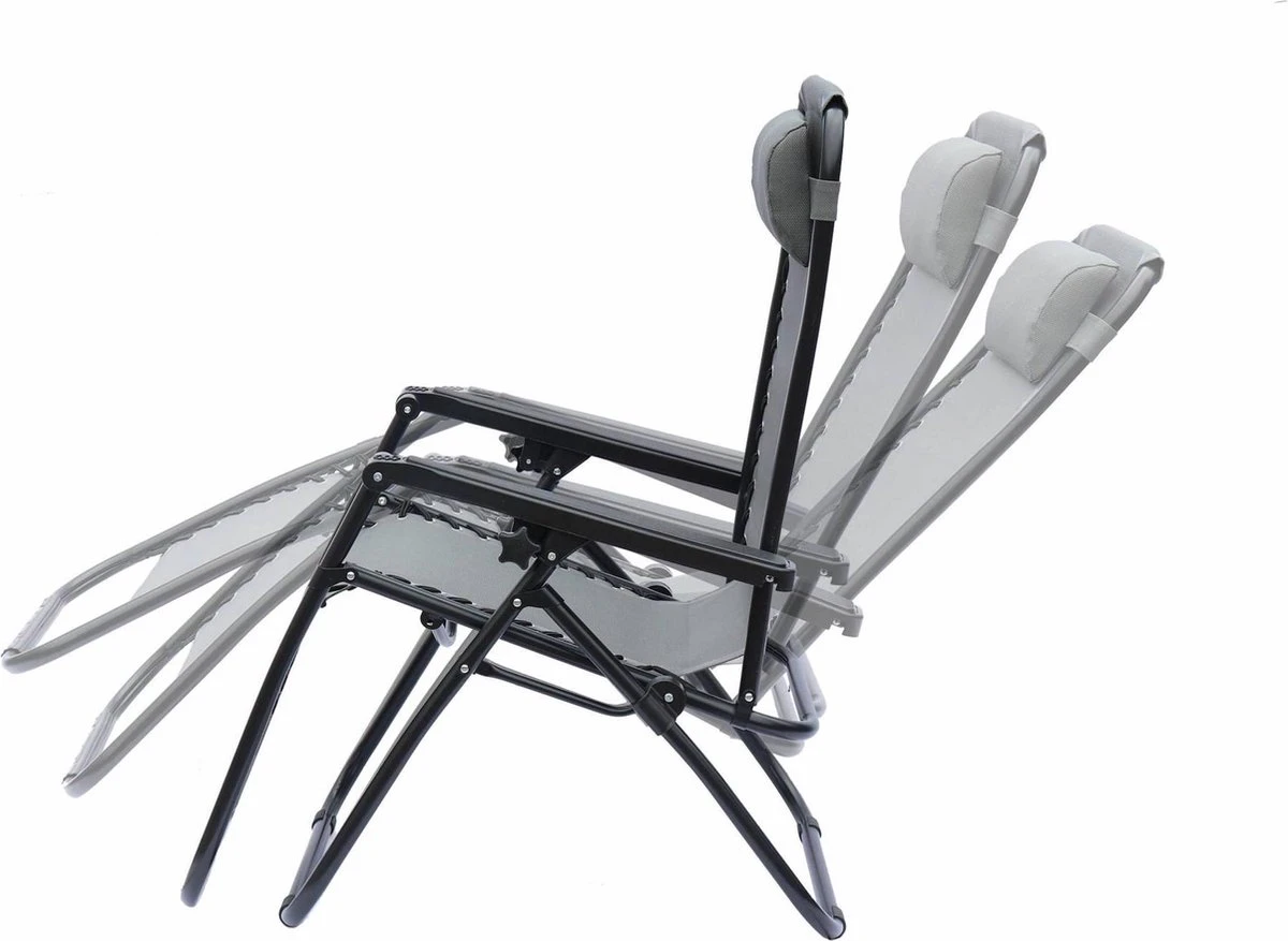 Alice's Garden Campingstoel PATRICK - Set Van 2 - Opvouwbaar - Verstelbaar - Grijs 4 Alice's Garden Campingstoel PATRICK - Set Van 2 - Opvouwbaar - Verstelbaar - Grijs - Afbeelding 4