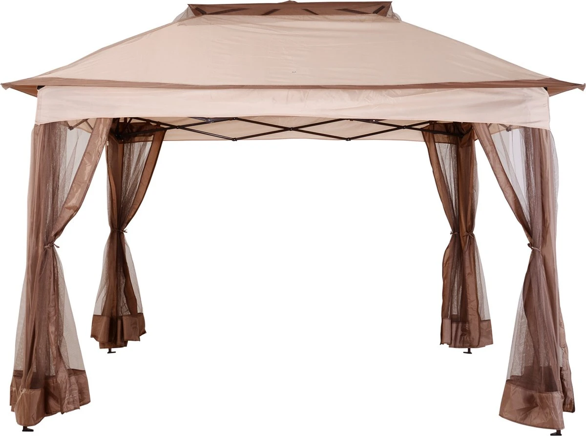 Outsunny Paviljoen Met Zijwanden Partytent Tuintent Popup 3,25 X 3,25 M Khaki 840-166 5 Outsunny Paviljoen Met Zijwanden Partytent Tuintent Popup 3,25 X 3,25 M Khaki 840-166 - Afbeelding 5