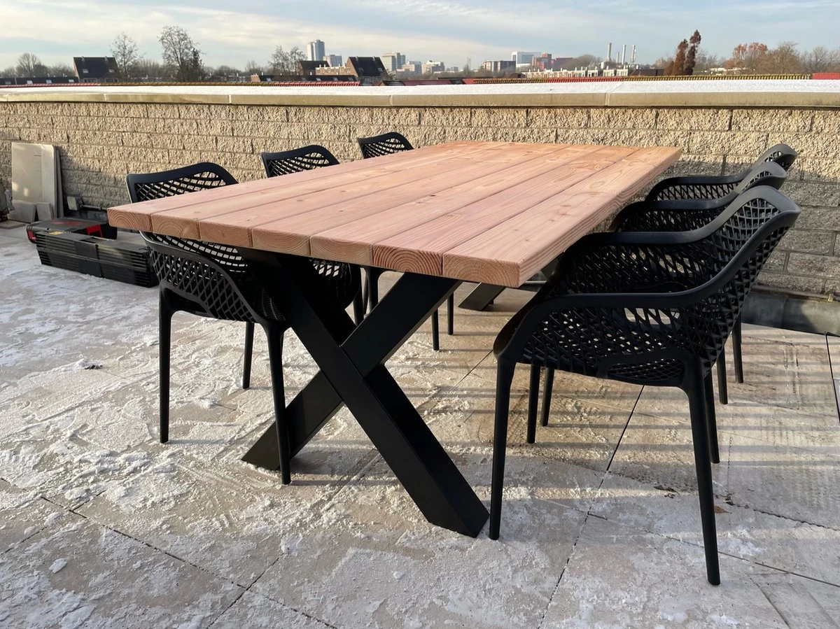 Tuintafel Douglas 220 Cm X 90 Cm | Stalen Poten | + Montage | Duurzame Eettafel | Onderhoudsarm 6-8 Personen | Geschaafd Hout | DuuMaa 1 Tuintafel Douglas 220 Cm X 90 Cm | Stalen Poten | + Montage | Duurzame Eettafel | Onderhoudsarm 6-8 Personen | Geschaafd Hout | DuuMaa