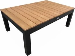Loungeset 5 Plaatsen Van Aluminium En Eucalyptus – NAZCA – Antraciet Structuur, Lichtgrijs Kussens -Tuinmeubel Winkel 1200x899 24