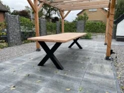 Tuintafel Douglas 300 Cm X 90 Cm | Stalen Poten | 8-10 Personen | DuuMaa -Tuinmeubel Winkel 1200x899 7