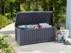 Keter Rockwood Opbergbox - 570L - 155x72.4x64.4cm - Grafiet -Tuinmeubel Winkel 1200x900 23