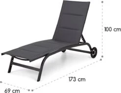 Blumfeldt Limala Tuinstoel - Ligstoel - Relaxstoel - Rugleuning In 6 Standen Verstelbaar - 2 Vielen - Draagkracht: Max. 150 Kg -Tuinmeubel Winkel 1200x918