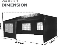 MaxxGarden Partytent - Paviljoen - 3x6m - Incl. Zijwanden - Waterdicht - Zwart 8 MaxxGarden Partytent - Paviljoen - 3x6m - Incl. Zijwanden - Waterdicht - Zwart -Tuinmeubel Winkel 1200x927