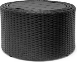 Casaria Polyrattan Zonne-Eiland Ø185cm – Incl. Kussens - Zwart Crème -Tuinmeubel Winkel 1200x976 2