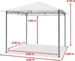 Tuinpaviljoen 3x3 M Waterdicht Paviljoen Met 4 Zijwanden Tuintent Ca. 180 G/m² Dakzeil In Crème Partytent -Tuinmeubel Winkel 1200x980 2