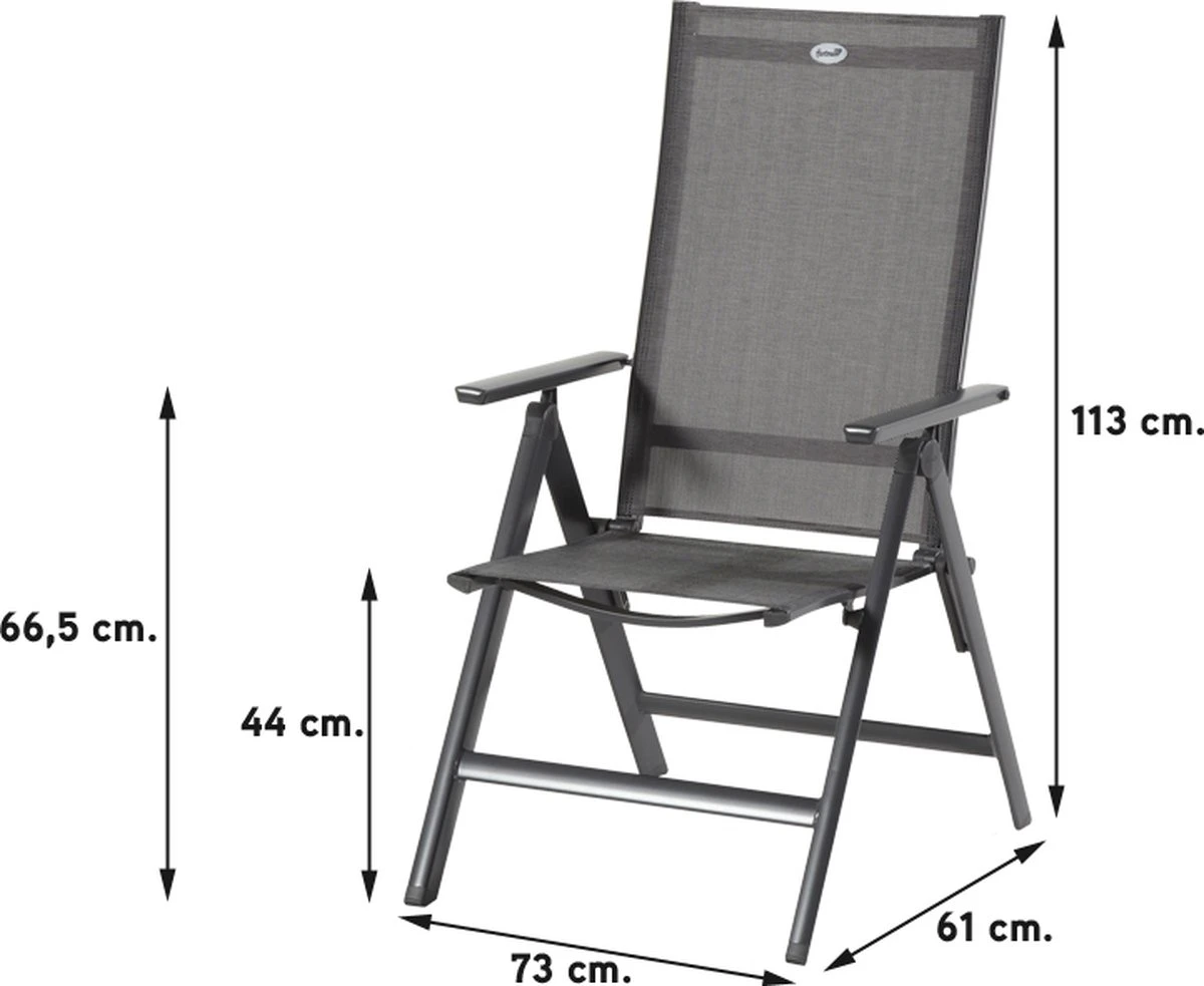 Hartman Aruba Aluminium Tuinstoel - Antraciet Verstelbaar 8 Hartman Aruba Aluminium Tuinstoel - Antraciet Verstelbaar - Afbeelding 8