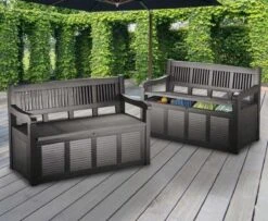 Merkloos Opbergbank Van Kunststof | 130 X 60 Cm | Antraciet -Tuinmeubel Winkel 1200x988 1