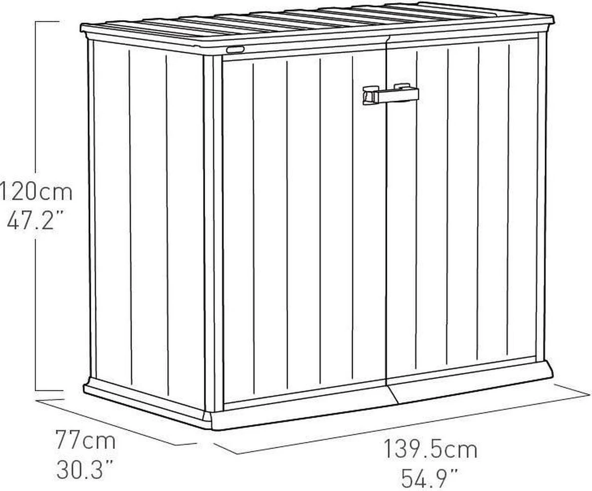 Keter Patio Store Opbergkast - 139,5x77x120cm - Grijs 4 Keter Patio Store Opbergkast - 139,5x77x120cm - Grijs - Afbeelding 4