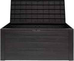 Merkloos Woody Tuin Opbergbox - 324 Liter 45x120x60 Cm - Tuinkussenbox - Antraciet/bruin -Tuinmeubel Winkel 1200x996