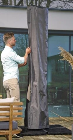 Weersbestendige Parasolhoes - Max. 4 X 4 M - Grijs / Antraciet - Zweefparasol 15 Weersbestendige Parasolhoes - Max. 4 X 4 M - Grijs / Antraciet - Zweefparasol -Tuinmeubel Winkel 627x1200