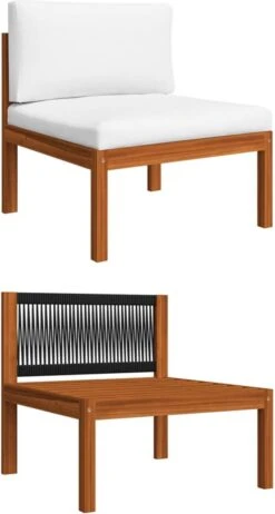 Decoways - 5-delige Loungeset Met Kussens Massief Acaciahout Crèmekleurig -Tuinmeubel Winkel 642x1200