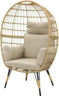 Lola Egg Relaxstoel - Natural Sand - Mand Stoel -Tuinmeubel Winkel 746x1200