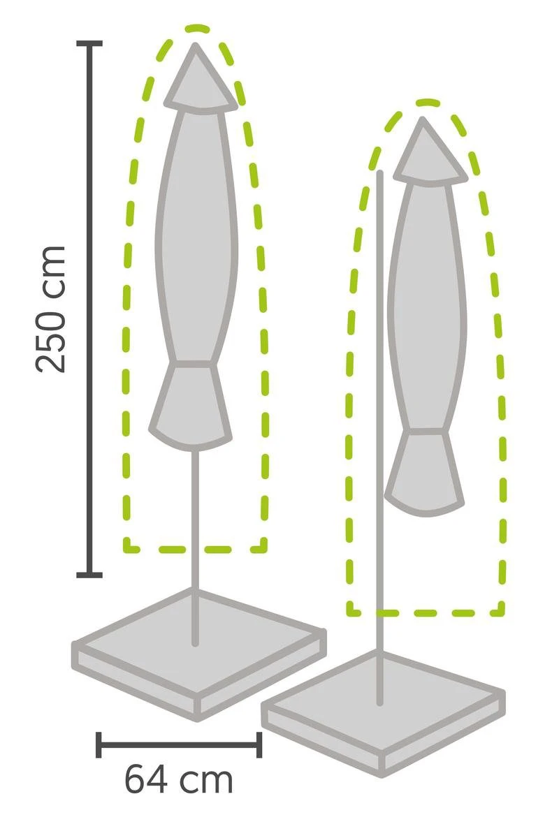 Weersbestendige Parasolhoes - Max. 4 X 4 M - Grijs / Antraciet - Zweefparasol 8 Weersbestendige Parasolhoes - Max. 4 X 4 M - Grijs / Antraciet - Zweefparasol - Afbeelding 8