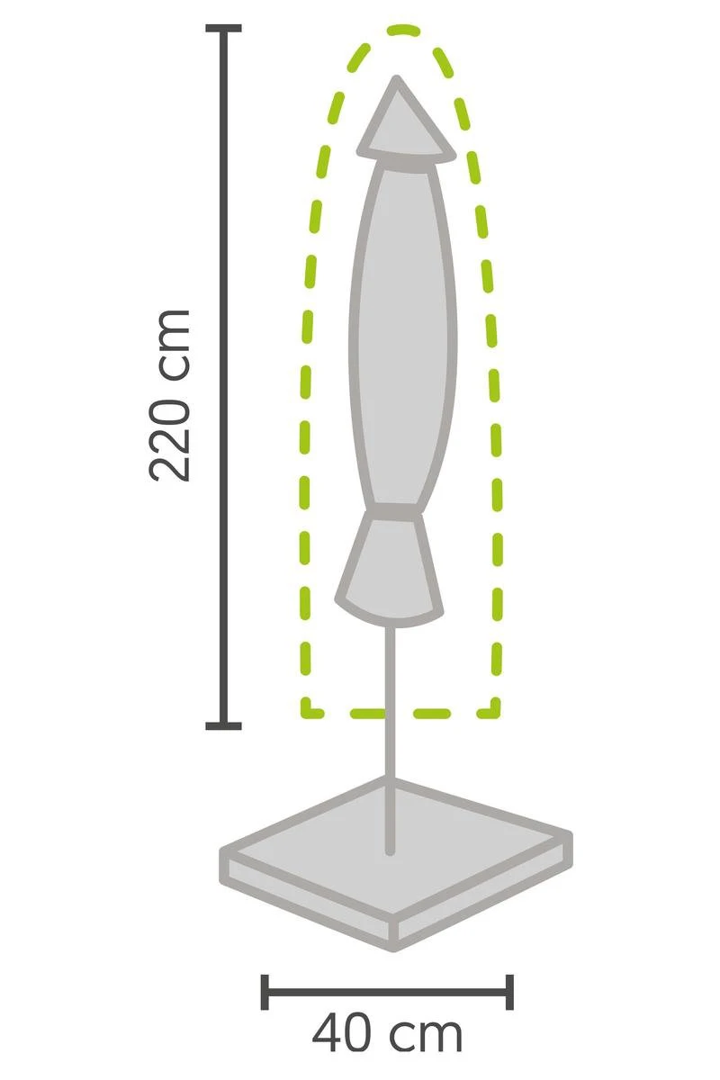 Weersbestendige Parasolhoes - Rond & Vierkant - Max. 3 X 3 M - Grijs / Antraciet - Stokparasol 4 Weersbestendige Parasolhoes - Rond & Vierkant - Max. 3 X 3 M - Grijs / Antraciet - Stokparasol - Afbeelding 4