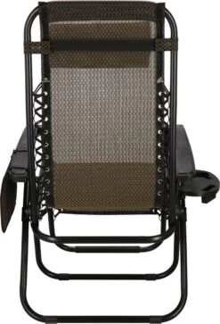 Springos Tuinstoel | Ligstoel | Opvouwbaar | Verstelbaar | Ergonomische Hoofdsteun | Bruin / Zwart -Tuinmeubel Winkel 816x1200