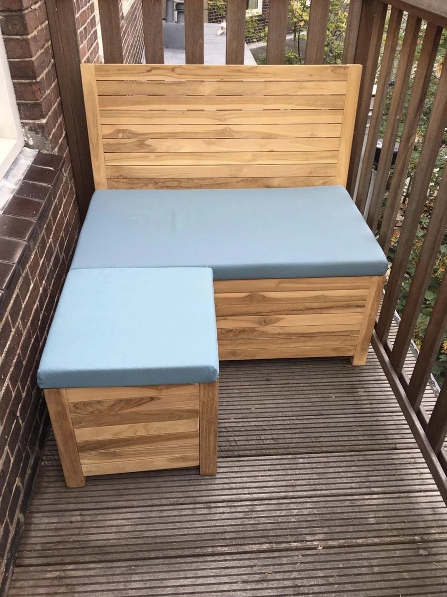 Kleine Teakhouten Tuinbank Met Opbergruimte - 100 X 60 X 90 Cm - Duurzaam Teakhout - Blijft Strak En Mooi - Sterke Constructie Om Lang Mee Te Gaan 9 Kleine Teakhouten Tuinbank Met Opbergruimte - 100 X 60 X 90 Cm - Duurzaam Teakhout - Blijft Strak En Mooi - Sterke Constructie Om Lang Mee Te Gaan - Afbeelding 9