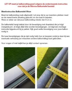 GoudmetHout Inklapbare Balkontafel - Balkonbar - Balkon Tafel - 99 Cm - Hout - Transparant Wash - Reling Smal -Tuinmeubel Winkel 944x1200