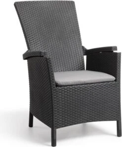 Allibert Vermont Verstelbare Tuinstoel - 64x68x107cm - Grafiet -Tuinmeubel Winkel 998x1200